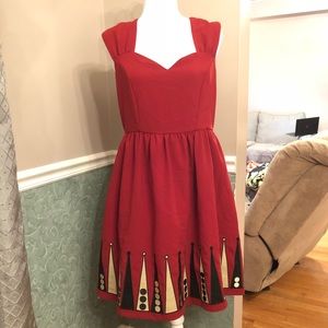 Bea & Dot by Modcloth Red Pinup-Style Dress